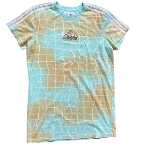 Adidas SUMSports Short Sleeve T-Shirt Dress Sea Floor Print Women's size Large